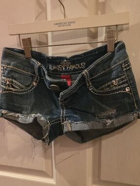 Almost Famous Dark Blue Distressed Denim Cutoff Shorts